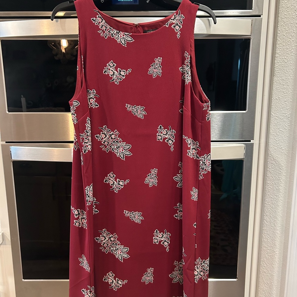 Ann Taylor Red Floral Midi Dress